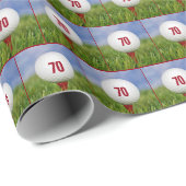 70e verjaardag Golfbal Cadeaupapier (Rol Hoek)