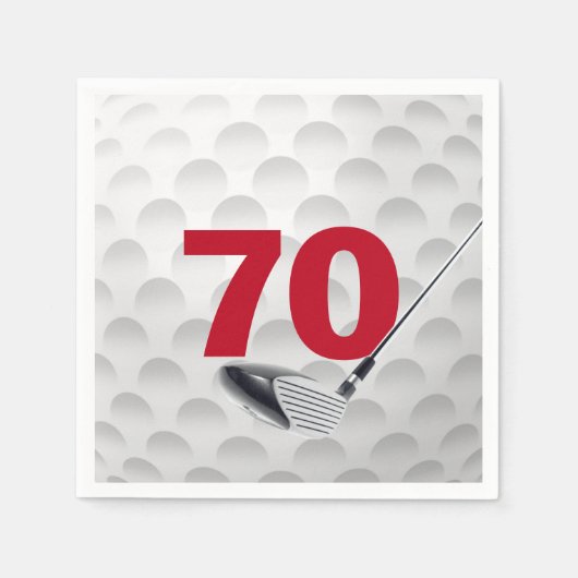 70e verjaardag Golfbal Servet (Voorkant)