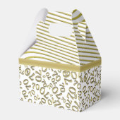 70e verjaardag Goud/Wit Getal Patroon Bedankdoosjes (Achterkant)