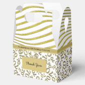 70e verjaardag Goud/Wit Getal Patroon Bedankdoosjes (Geopend)