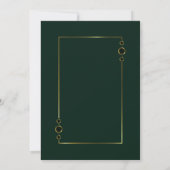70e verjaardag Groen met Gold Lijst Party Kaart (Achterkant)