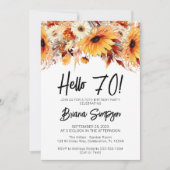 70e Verjaardag Herfst Floral Kaart (Voorkant)