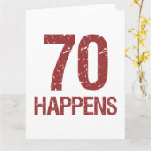 70e verjaardag Humor Kaart (Gele Bloem)