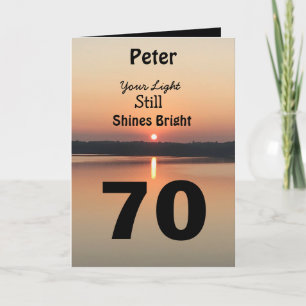 70e verjaardag: je licht schijnt nog steeds helder kaart