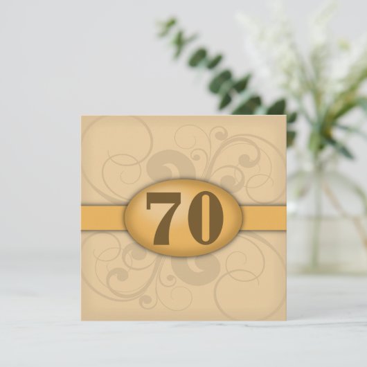 70e verjaardag / jubileumfeest kaart (Staand voorkant)