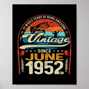  70e verjaardag juni 1952 70 jaar oud poster