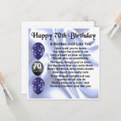 70e verjaardag kaart - broer (Voorkant / Achterkant in situ)