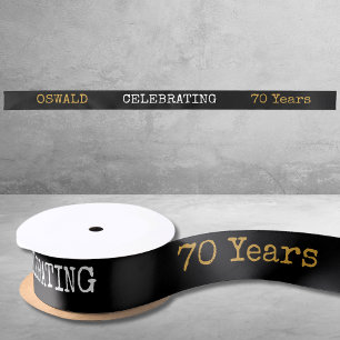 70e verjaardag Legendary Zwart Goud Retro Lint