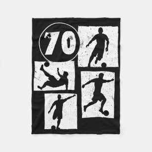 70e verjaardag man vrouw voetballer voetbal 70 fleece deken