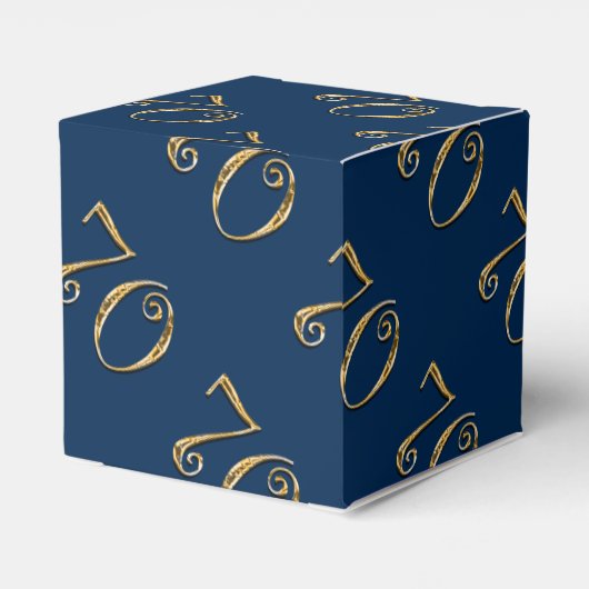 70e verjaardag | MANNEN blauw goud Bedankdoosjes (Achterkant)