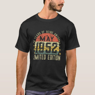 70e verjaardag Mannen mei 1952 70 jaar oud T-shirt