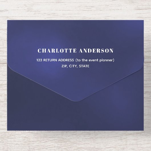 70e Verjaardag marine blauw zilver rsvp All In One Uitnodiging (Achterzijde)