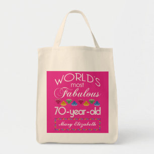 70e verjaardag Meest verbluffend kleurrijk Pareltj Tote Bag