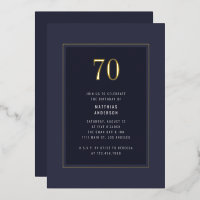 70e verjaardag Minimaal Elegant Donker Gouden Fram