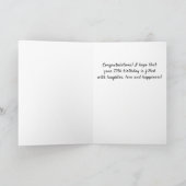 70e verjaardag moderne beige foto gepersonaliseerd kaart (Binnen)