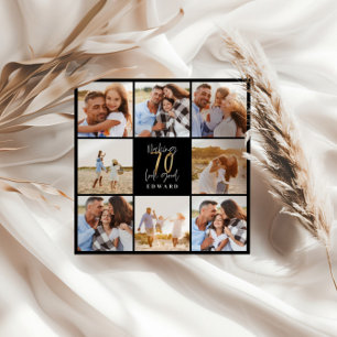 70e verjaardag moderne zwarte en gouden fotocollag