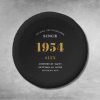 70e Verjaardag Naam 1954 Zwart Goud Elegant Chic