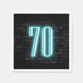 70e verjaardag Neon Sign on Brick Wall Servet (Voorkant)
