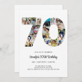 70e verjaardag nummer 70 aangepaste fotocollage kaart (Voorkant / Achterkant)