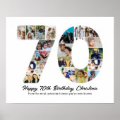 70e Verjaardag Nummer 70 Fotocollage Jubileum Poster (Voorkant)