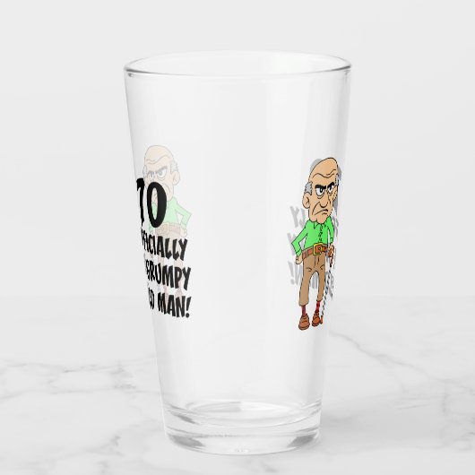 70e verjaardag Officieel rumpy Old Man Glass Glas (Rechts)