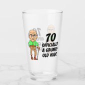 70e verjaardag Officieel rumpy Old Man Glass Glas (Voorkant)