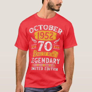  70e verjaardag oktober 1952 70 jaar oud G T-shirt