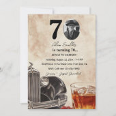 70e verjaardag | Old Timer Car & Whiskey Kaart (Voorkant)
