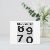 70e verjaardag Oldometer Briefkaart (Staand voorkant)