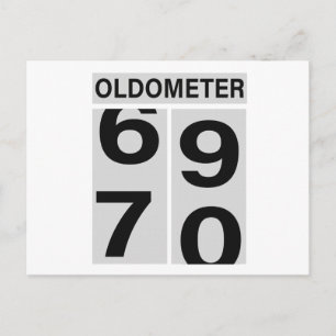 70e verjaardag Oldometer Briefkaart