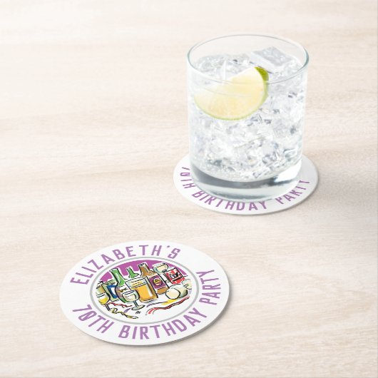 70e verjaardag - Onderzetter rondetafelpapier (Insitu)