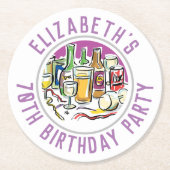 70e verjaardag - Onderzetter rondetafelpapier (Voorkant)