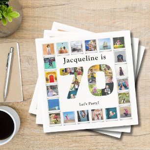 70e verjaardag Ontwerp je eigen fotocollage Servet