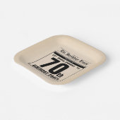  70e Verjaardag Oude Krant Grappig Custom Papieren Bordje (Gebogen)