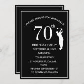70e verjaardag Party Golfer Black Par Pap Golf Kaart (Voorkant / Achterkant)