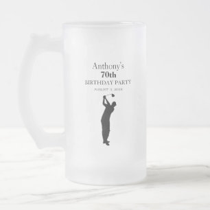 70e verjaardag Party Golfer Black Par Zeventigste Matglas Bierpul