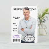 70e verjaardag Party Magazine Hoesje Uitnodiging (Staand voorkant)