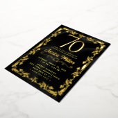 70e Verjaardag Party Roos Gold Foil Invitation Folie Uitnodiging (Gedraaid)