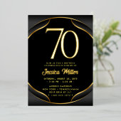 70e Verjaardag Party Roos Gold Foil Invitation Folie Uitnodiging (Staand Voorkant)
