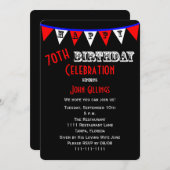 70e verjaardag Party Uitnodiging Bunting (Voorkant / Achterkant)