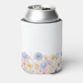 70e Verjaardag Party Waterverf Bloemen Custom Blikjeskoeler (Blikje Achterkant)