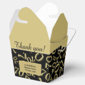 70e Verjaardag Party Zwart/Goud Getal Patroon Bedankdoosjes (Geopend)