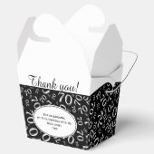 70e Verjaardag Party Zwart/Wit Getal Patroon Bedankdoosjes (Geopend)