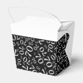 70e Verjaardag Party Zwart/Wit Getal Patroon Bedankdoosjes (Achterkant)