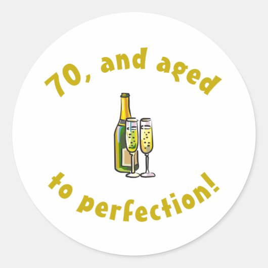70e verjaardag perfect ronde sticker (Voorkant)