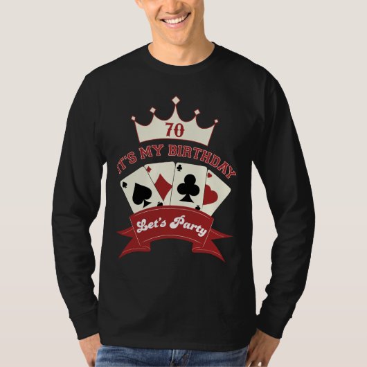 70e verjaardag poker party T-shirt (Voorkant)
