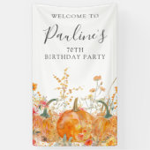70e verjaardag pompoen Wildflower Verticale Outdoo Spandoek (Verticaal)