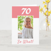 70e verjaardag positieve foto verjaardag kaart (Gele Bloem)