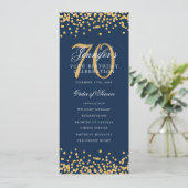 70e verjaardag programma Bedankt Gold Navy (Staand voorkant)