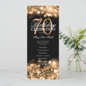 70e verjaardag Programma Glam Licht Gold met Menu (Staand voorkant)